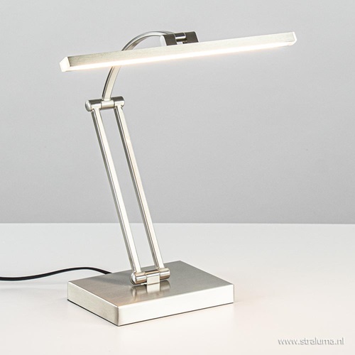 Moderne bureaulamp nikkel met geïntegreerd LED