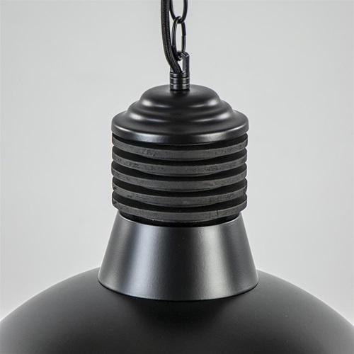 Industriële hanglamp mat zwart met grill