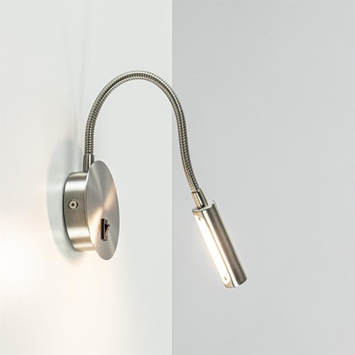 Moderne LED wandlamp nikkel met flexibele arm