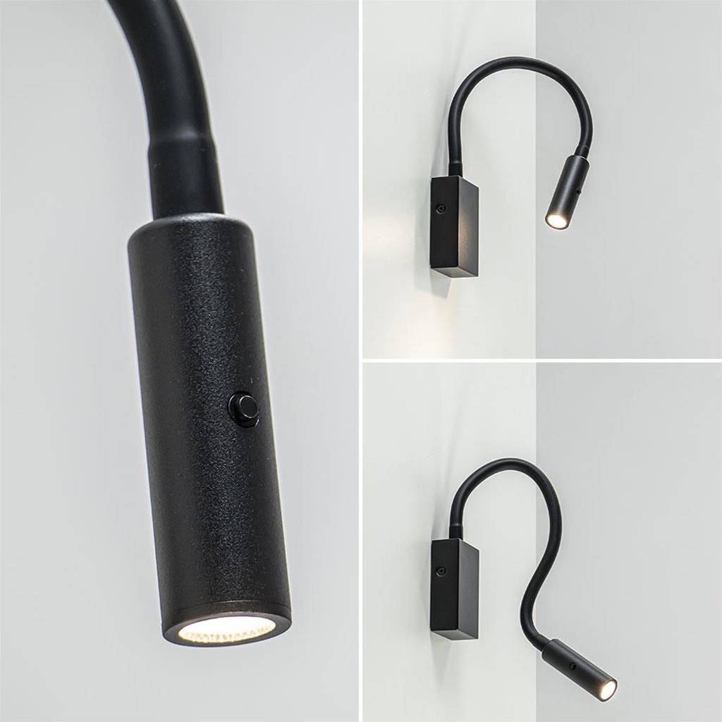 Onbekwaamheid moeilijk Regan Moderne wandlamp met flexibele arm en LED | Straluma