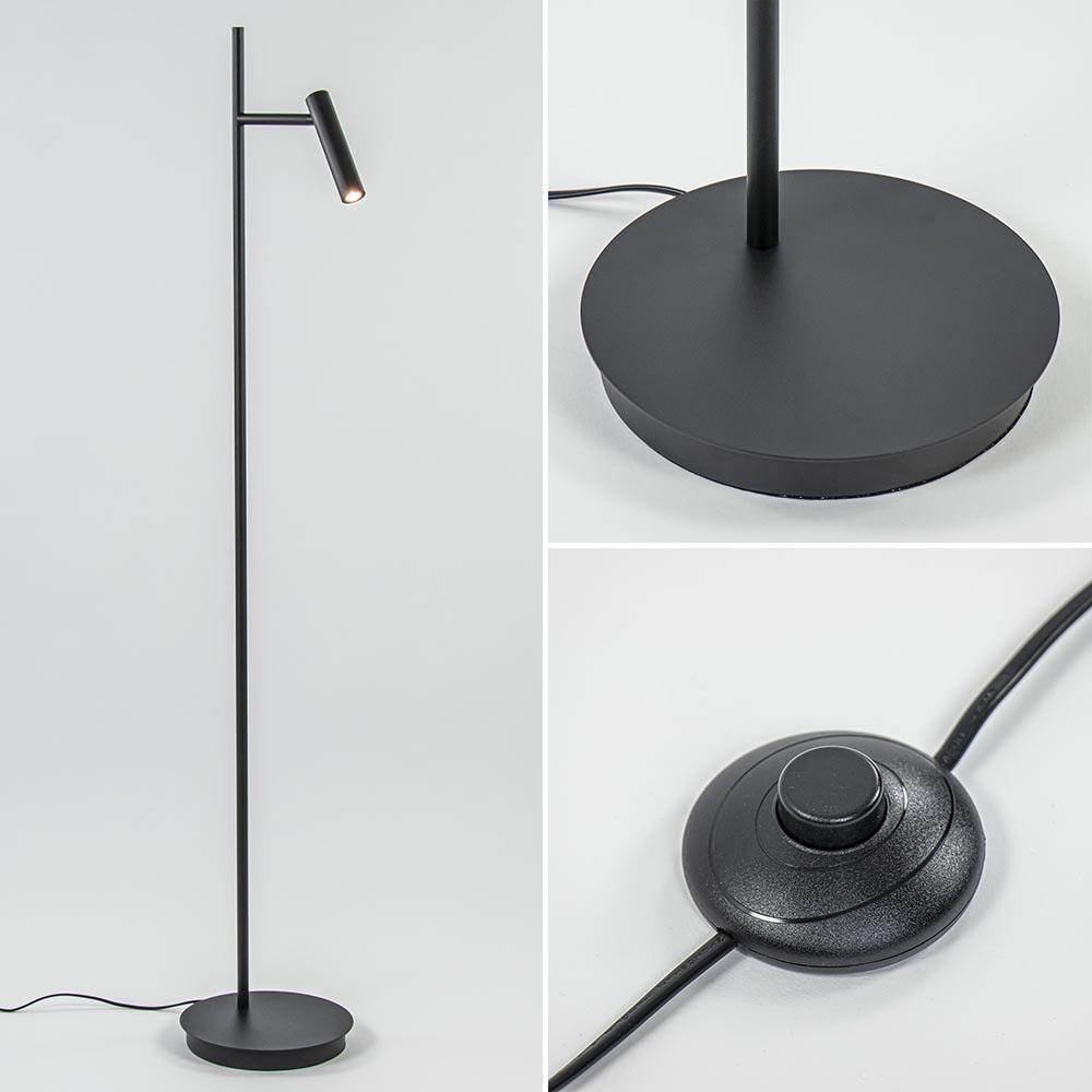 speer Verbazing Herziening Moderne vloer/leeslamp zwart inclusief dimbaar LED | Straluma