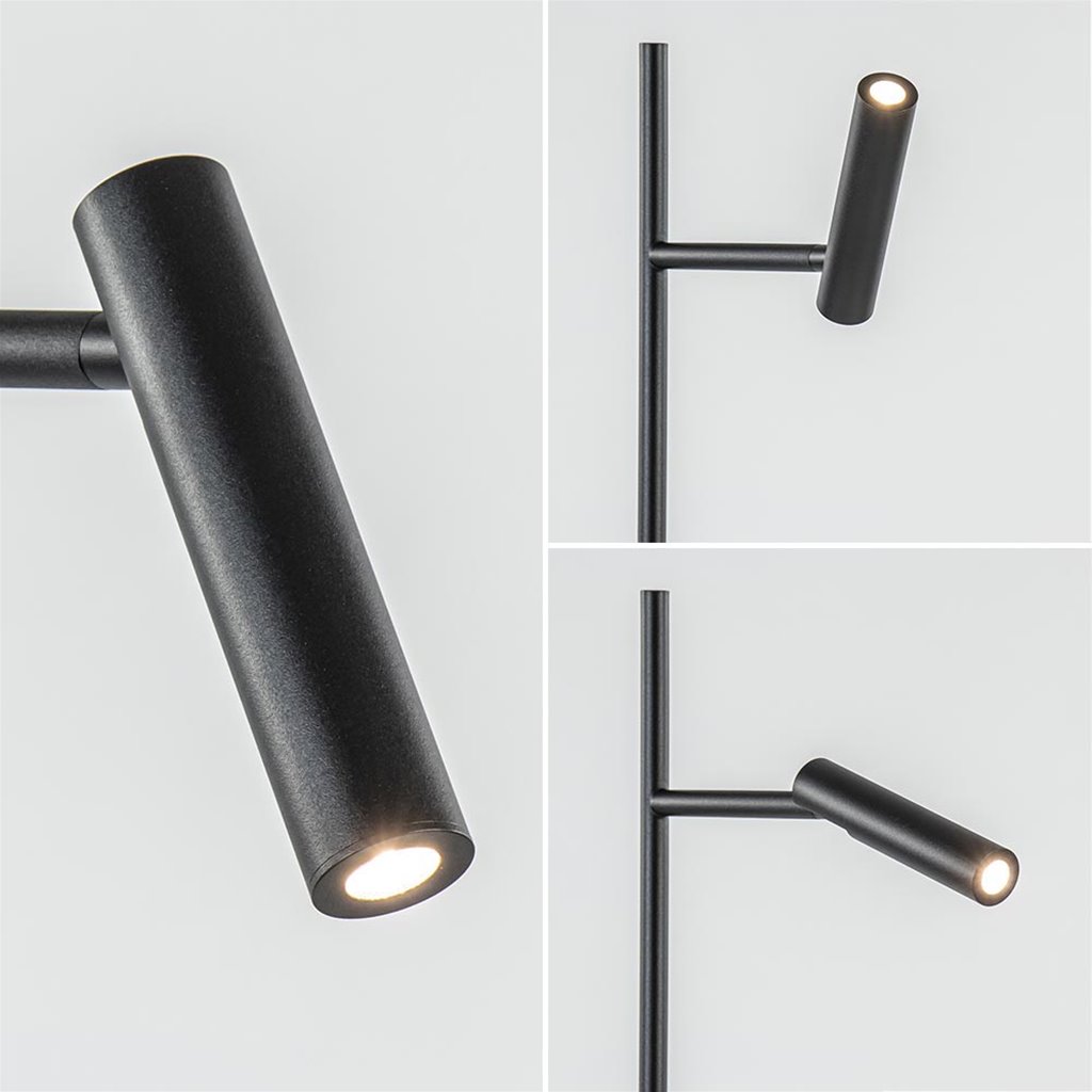 Tandheelkundig bijvoeglijk naamwoord Bad Moderne vloer/leeslamp zwart inclusief dimbaar LED | Straluma