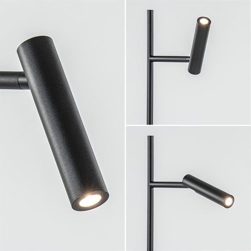 Moderne vloer/leeslamp zwart inclusief dimbaar LED