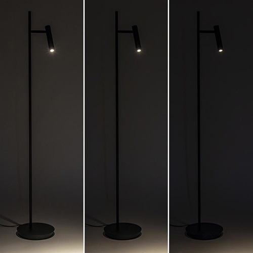 Moderne vloer/leeslamp zwart inclusief dimbaar LED