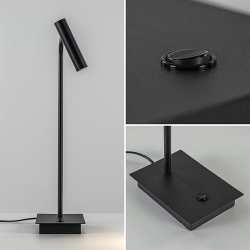 Zwarte bureaulamp met dimbaar LED verstelbaar