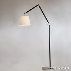 Moderne staande lamp staal met zwart