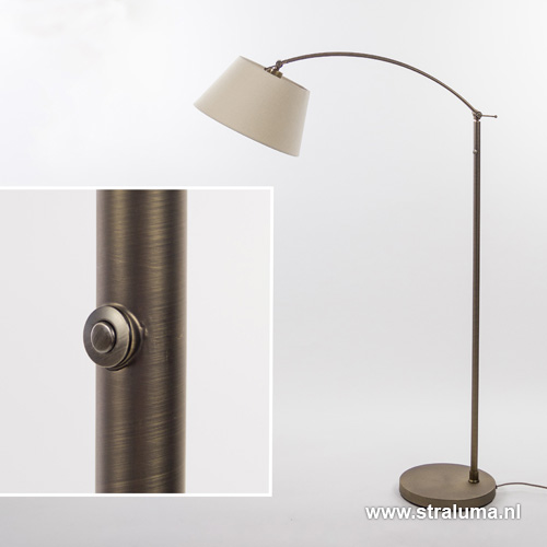 Klassieke vloerlamp brons met creme | Straluma