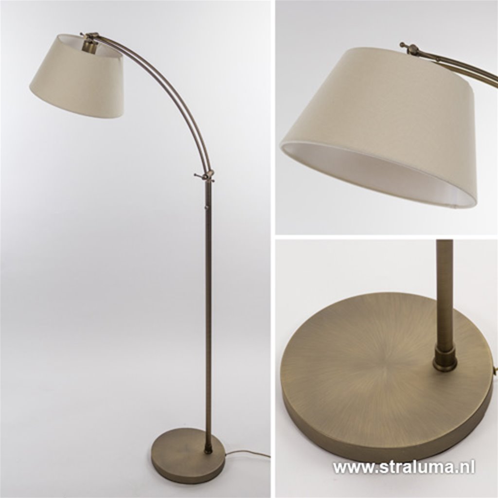 Klassieke vloerlamp brons met creme | Straluma