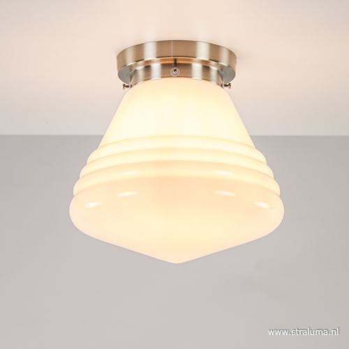 Art Deco plafondlamp met wit gl. |