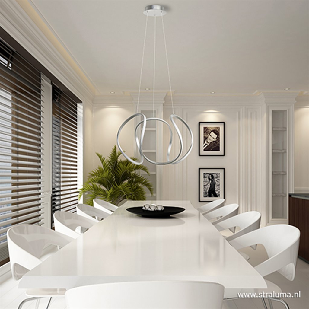 De stad Oppervlakte vlot Design Hanglamp XL LED zilver | Straluma
