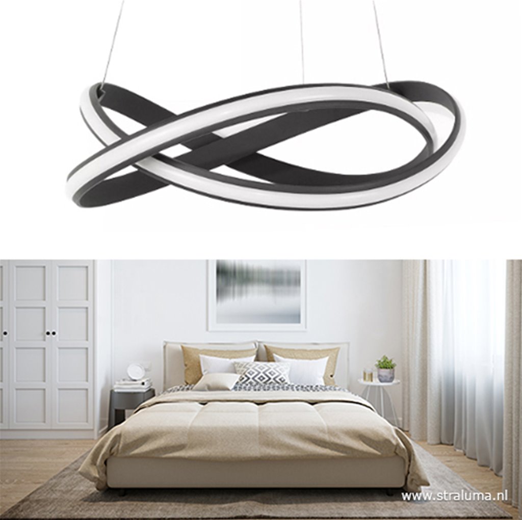 Moderne design hanglamp LED zwart krul