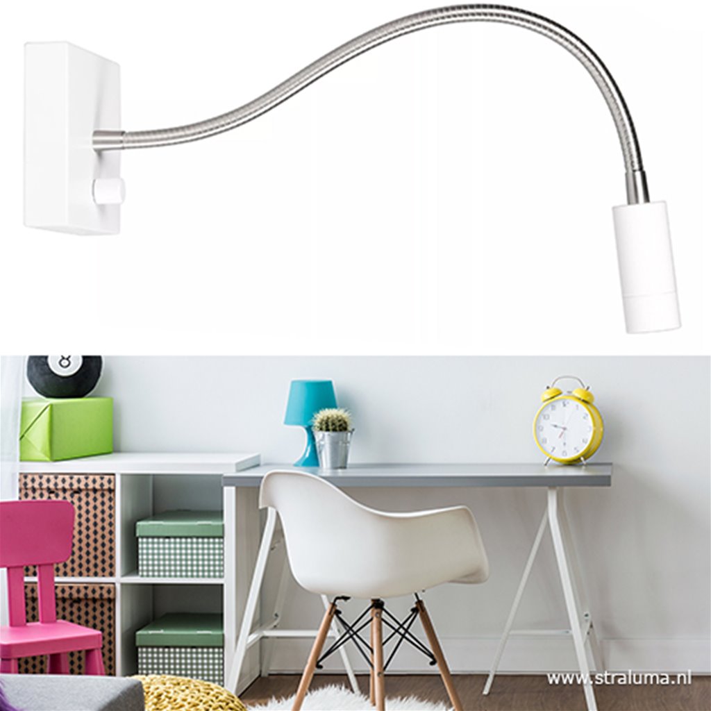 Flexibele wandlamp wit led met dimmer