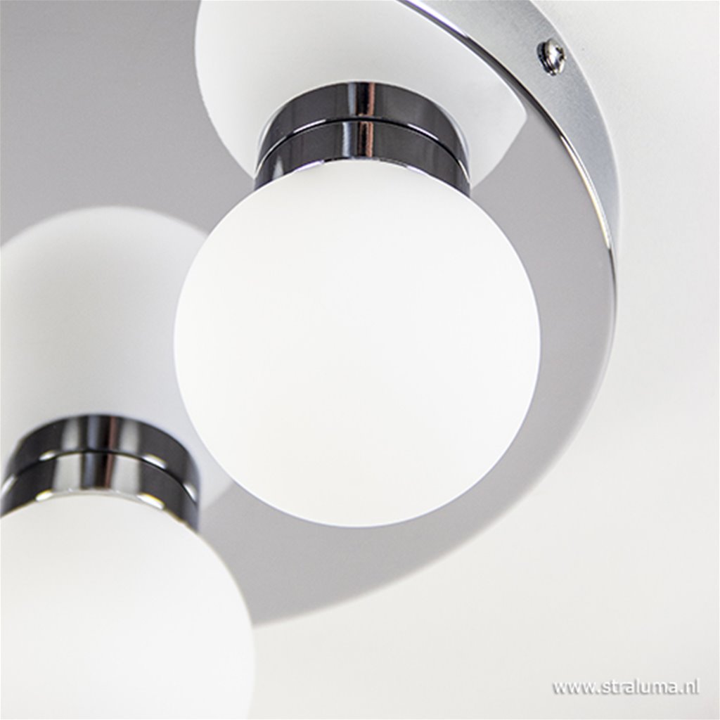 Badkamer plafondlamp chroom rond IP44 Straluma