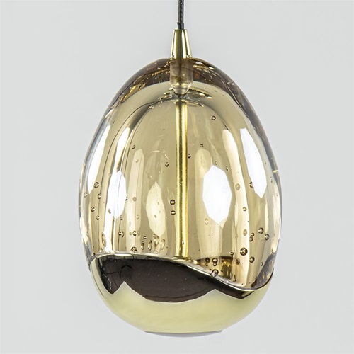 Ronde hanglamp Golden Egg 5-lichts zwart/goud