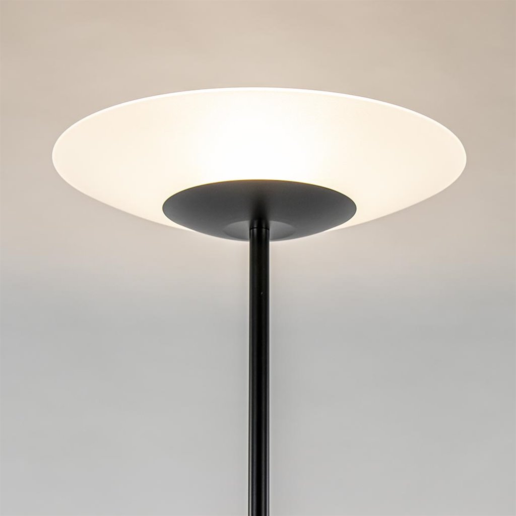 Dat partij Lima Moderne LED vloerlamp uplighter zwart met mat glas | Straluma