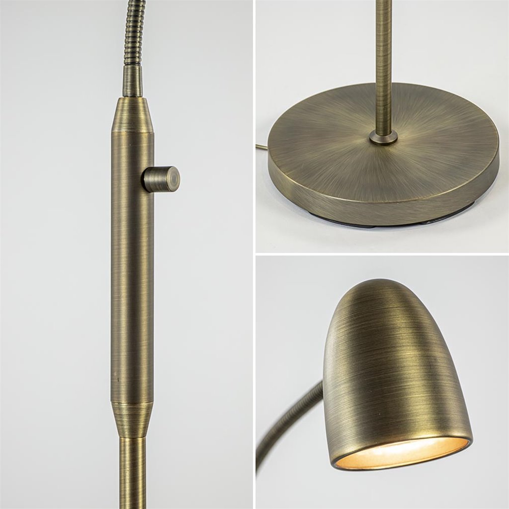 rijk Molester Split Strak klassieke leeslamp brons inclusief dimmer | Straluma
