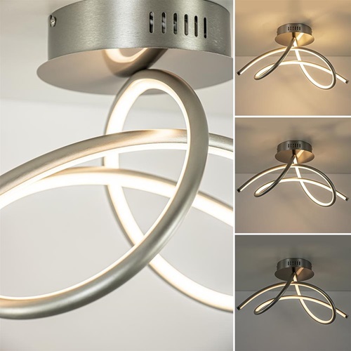 Moderne plafondlamp nikkel inclusief 3-standen dimbaar LED