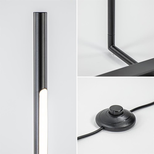 Moderne design vloerlamp zwart inclusief dimbaar LED