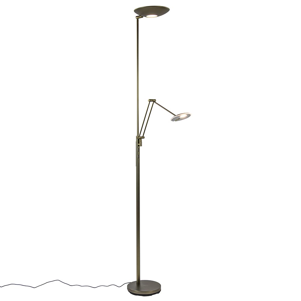 verkiezen Wens slepen Dimbare LED uplighter met leeslamp donker brons | Straluma
