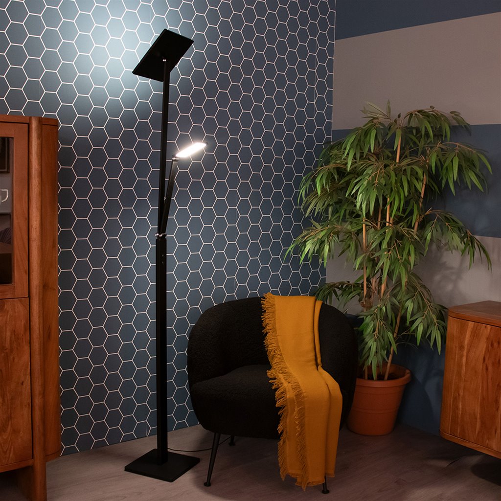 Verstelbare LED Vloerlamp - Zwart