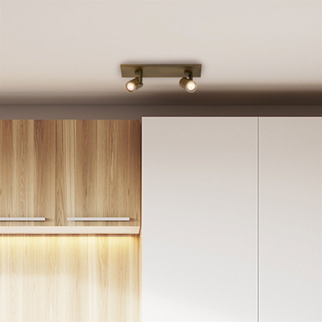 Plafondlamp 2L - Brons