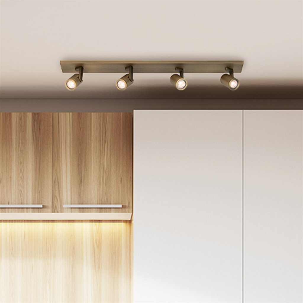 Plafondlamp 4L - Brons
