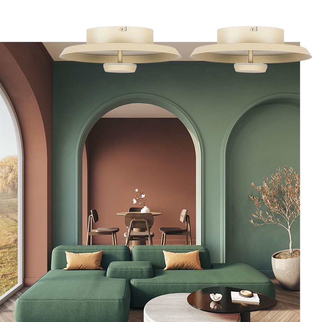 Moderne ronde plafondlamp in zand small