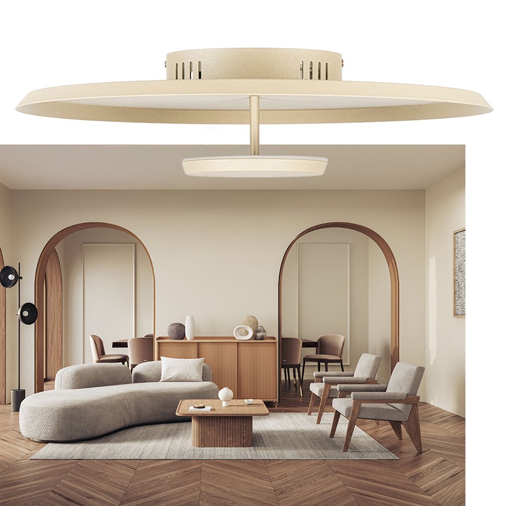 Moderne ronde plafondlamp in zand large