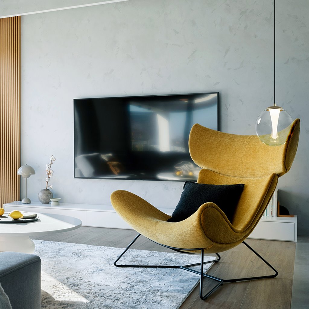 Elegante LED hanglamp helder glas met goud