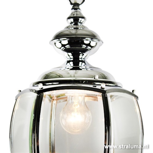 Hanglamp lantaarn zilver-chroom