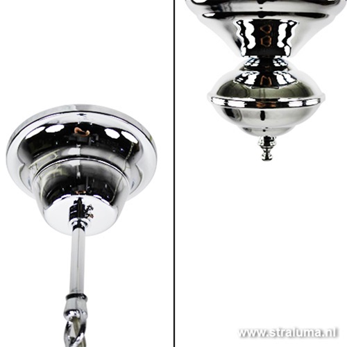 Hanglamp lantaarn zilver-chroom