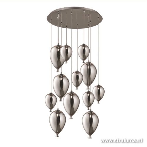Hanglamp met meerdere lampen glas 12-L