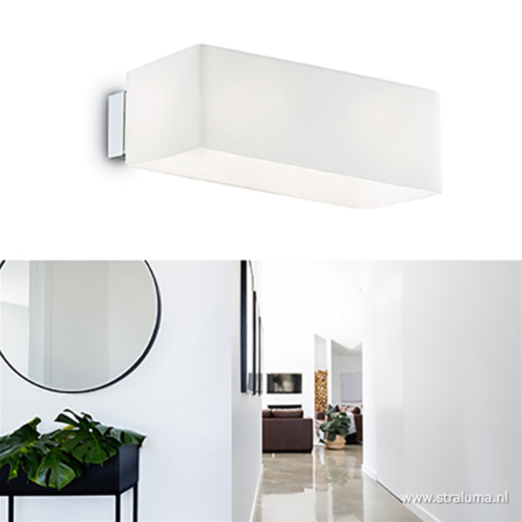 Witte wandlamp modern met chroom