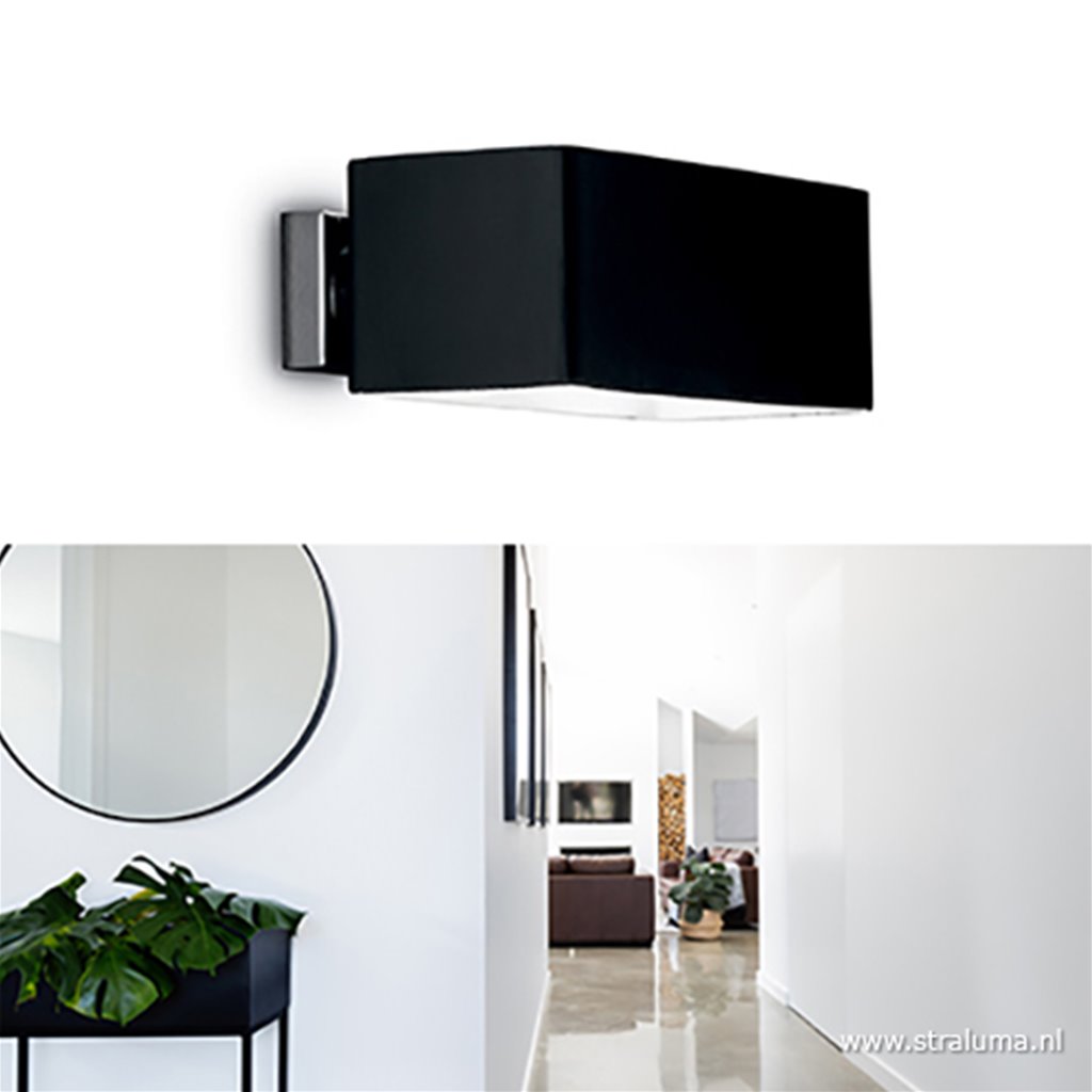 Moderne wandlamp chroom met zwart
