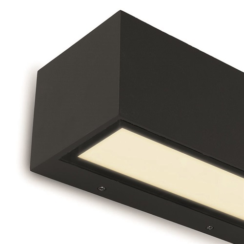 Rechthoekige LED buitenlamp up+down mat zwart