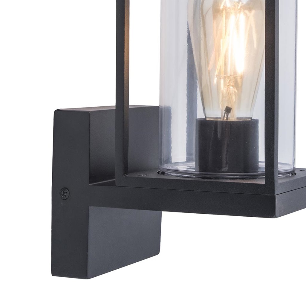 prijs januari meester Buitenlamp lantaarn modern zwart met glas | Straluma