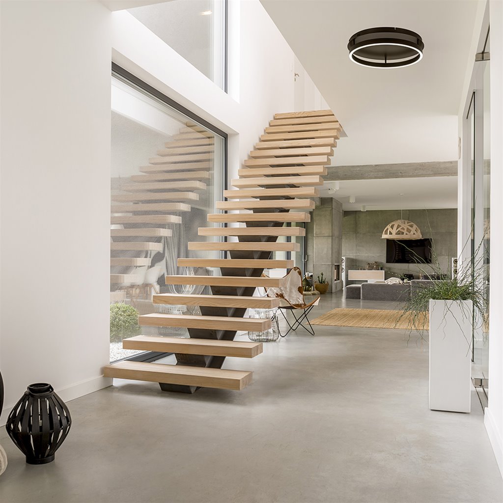 Plafondlamp Floating Led Ring zwart 2700k dimbaar