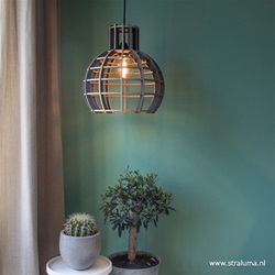 Hanglamp Globe 50 grijs hout