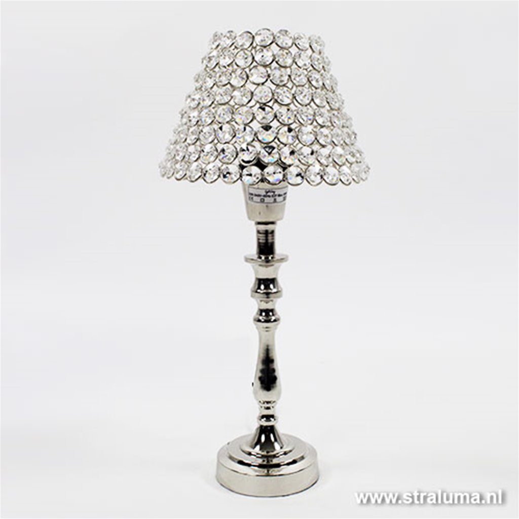 hand wastafel Verknald Zilveren lampenvoet tafellamp Carina | Straluma