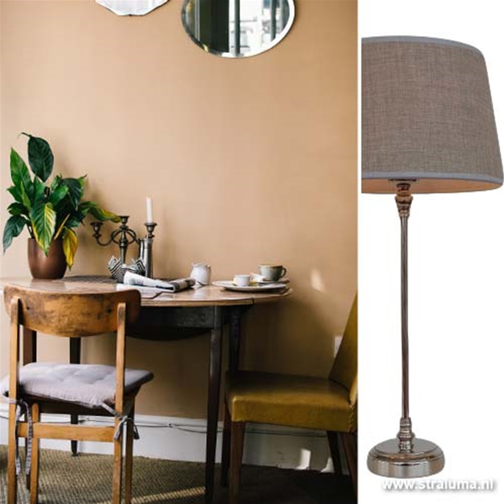 Romantische lampvoet zilver rond