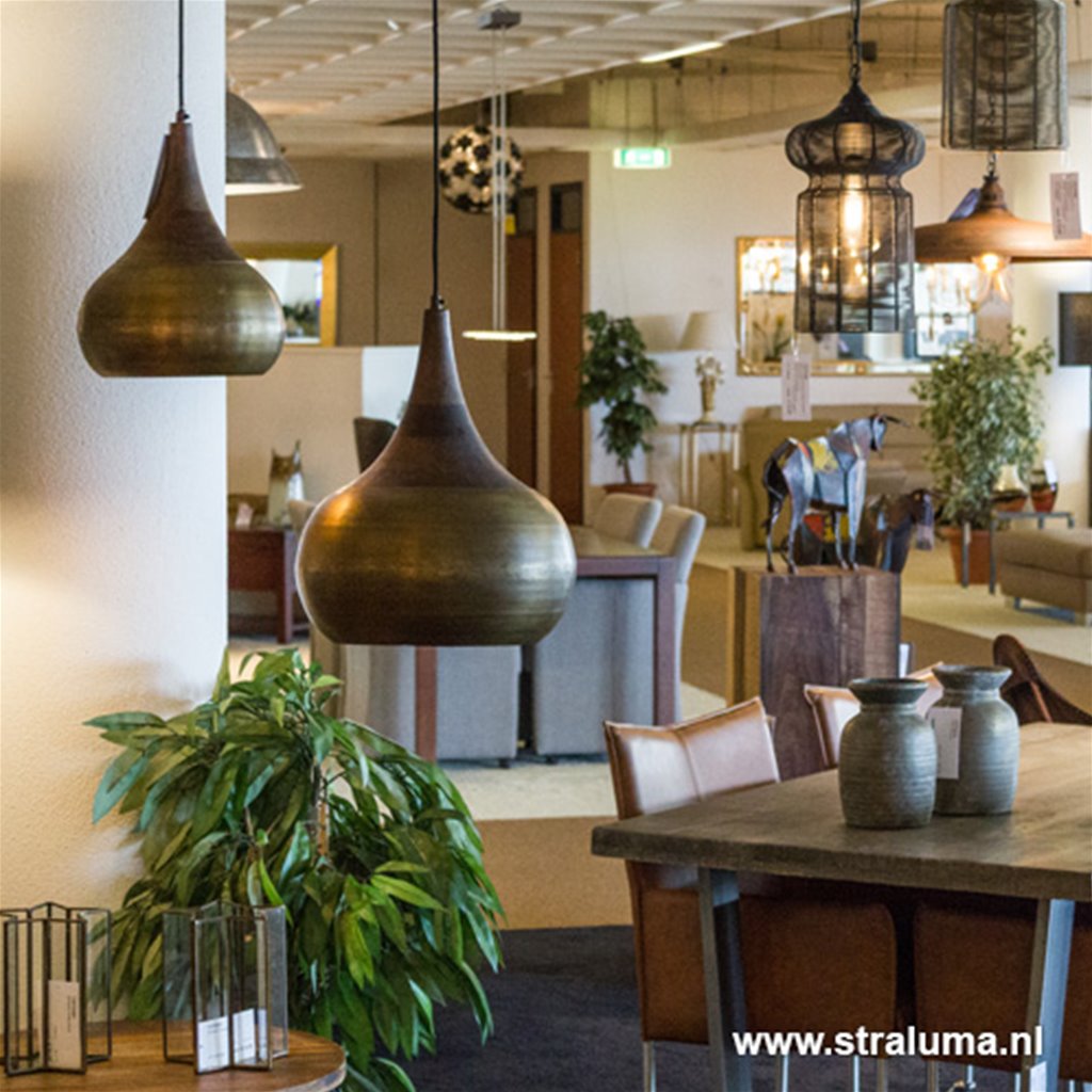 Light & Living hanglamp Saida brons/hout