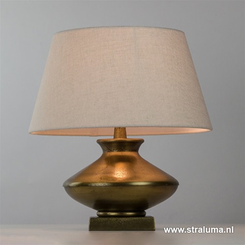 Antiek bronzen lampvoet-tafellamp Brygg
