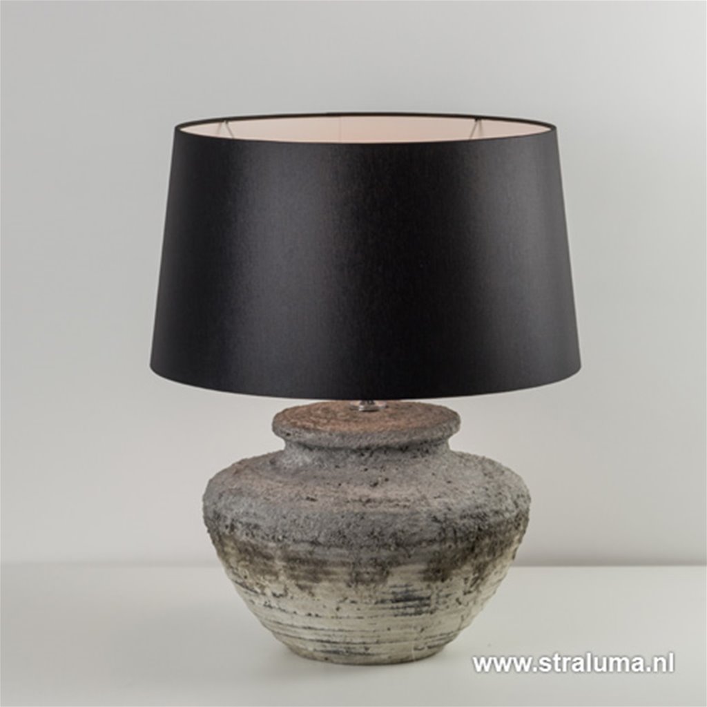 bank haspel Verscheidenheid Ruwe stenen vaaslamp-lampvoet | Straluma