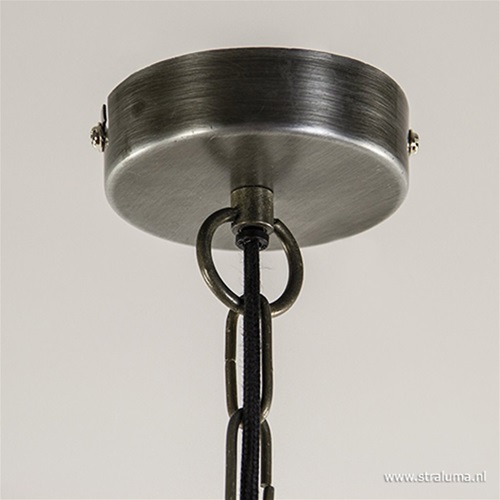 Kleine hanglamp rond metaal grijs