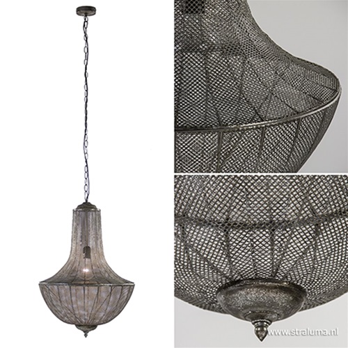 Antiek zilveren hanglamp-kroonluchter