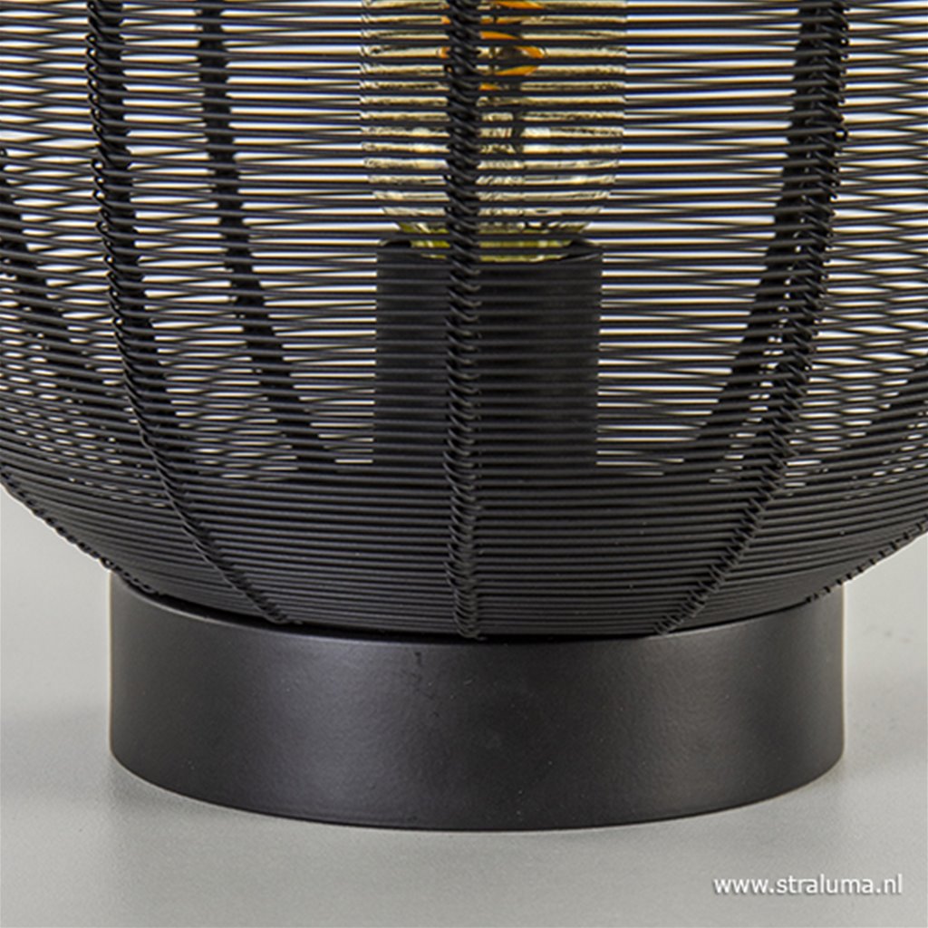silhouet Inhalen galerij Industriële draad tafellamp Ophra zwart | Straluma