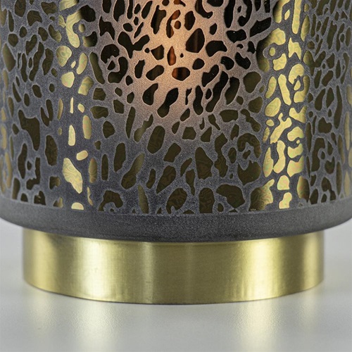 Tafellamp Leopard op batterij donker grijs met goud