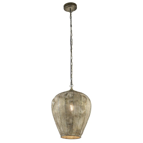 Sfeervolle hanglamp Lavello antiek goud/wit