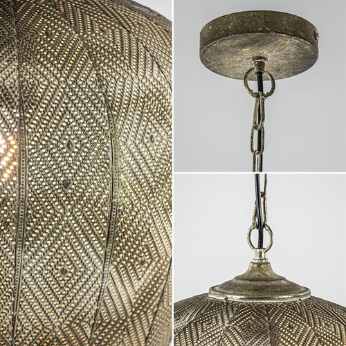 Sfeervolle hanglamp Lavello antiek goud/wit