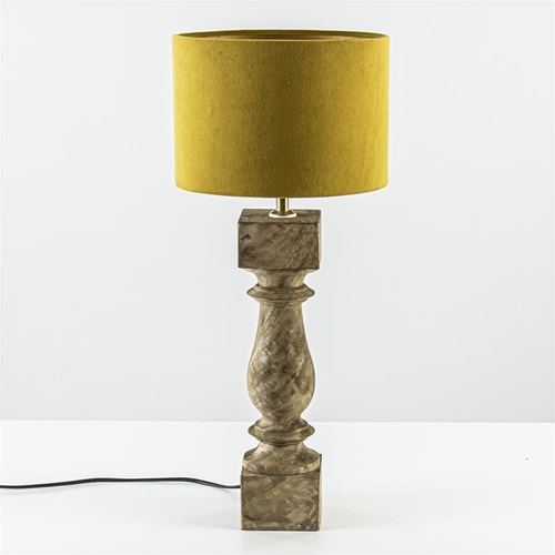 Houten lampvoet Cumani met bronzen fitting